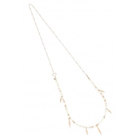 Maman et Sophie long necklace with white stones and feather GCUSA0P