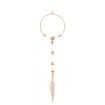 Long Maman et Sophie earring with Feather, Aulite and Mother of Pearl