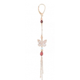 Maman et Sophie long single earring with white butterfly