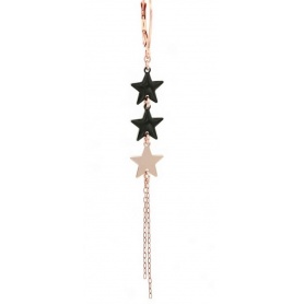 Single earring Maman et Sophie two black stars one pink star