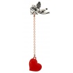 Single earring Maman et Sophie Cupid and red heart pendant
