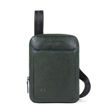 Piquadro B2S mini Ipad bag in green leather - CA3084B2S / VE