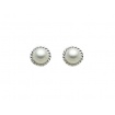 Miluna pearl earrings with white gold torchon contour - PPN995BM