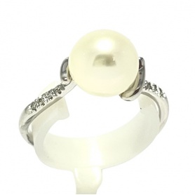 Miluna Ring with Pearl and Diamonds - PLI1653