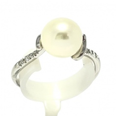 Anello Miluna con Perla e Diamanti - PLI1653