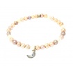 Mimì elastic bracelet with multicolor pearls and Moon - B0M026A4