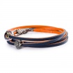 Leather Bracelet Orange/Navy - L5117