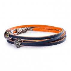 Leder Armband-Orange/blau-L5117