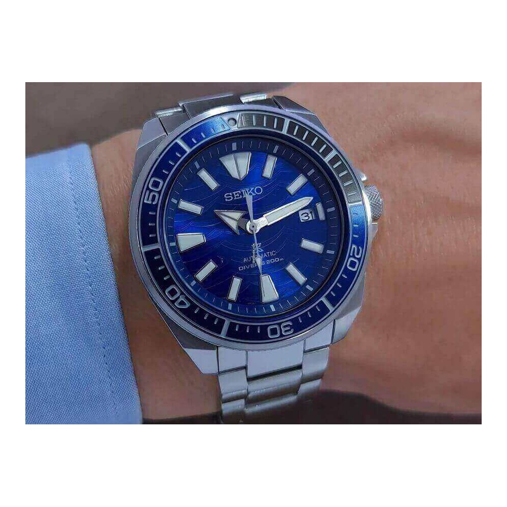 Seiko Prospex samurai automatic blue watch SRPD23K1