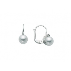 Perlen-Hebelohrringe mit Miluna-Diamanten - MOR758BM-003