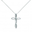 Miluna Halskette aus Weißgold mit Kreuz und Diamant - CLD4260