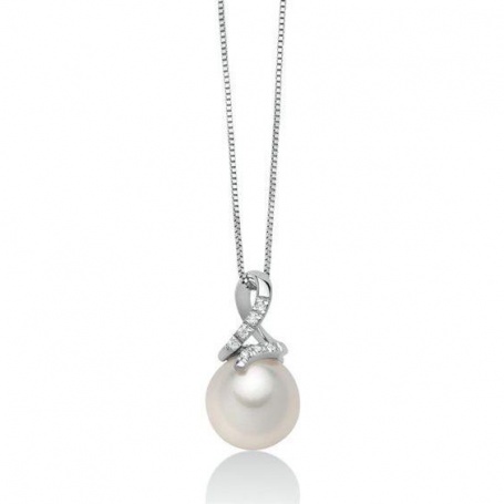 Collana Miluna con Perla e Diamanti - PCL6124