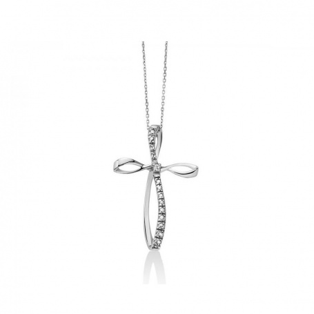 Miluna Necklace with Cross and Natural Diamond - CLD4230