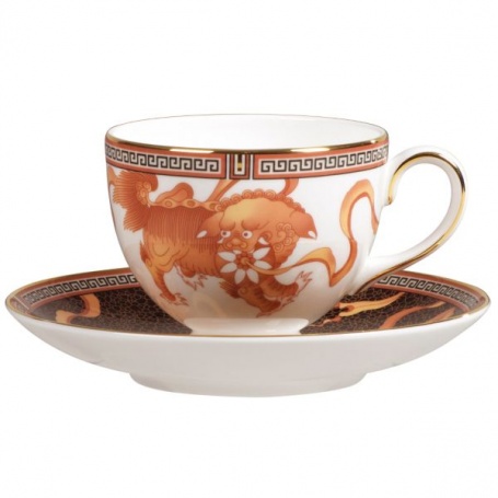 Set of six tea cups and Teapot-50131104064