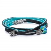 Leather Bracelet blue/black-L5118