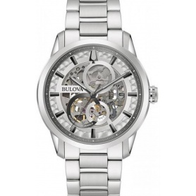Bulova Sutton Skeleton Automatic Watch in 96A267 steel