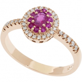 Comete Lilibeth pink gold ring with Ruby and diamonds ANB2580