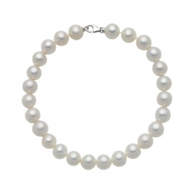 Miluna bracelet in 5mm white pearls and gold - PBR1674V