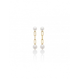 Miluna Miss Italia earrings in gilded silver and pearls - PER2512