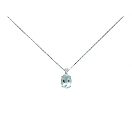 Miluna Necklace with Aquamarine and Diamonds - CLD4135