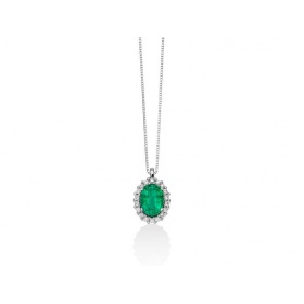 Collana Miluna con Smeraldo e Diamanti - CLD4101