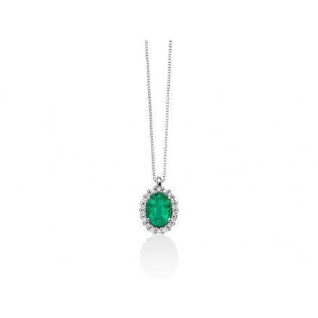 Miluna Necklace with Emerald and Diamonds - CLD4101