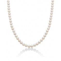Miluna Halskette aus 6mm weißen Perlen - PCL4198V