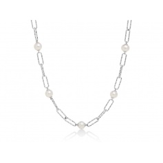 Miluna Miss Italia necklace in silver with 8mm pearls - PCL6066
