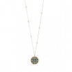 Gucci Icon long necklace in gold with enameled floral pendant