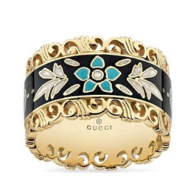 Gucci Icon ring in gold with floral motif - YBC479370001015