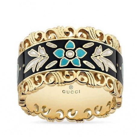 Gucci Icon ring in gold with floral motif - YBC479370001015