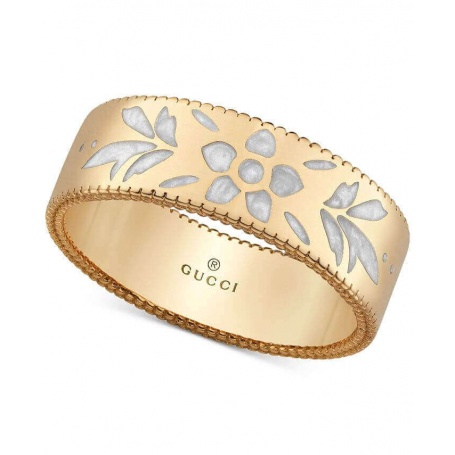 Gucci Icon Blooms wide ring in yellow gold - YBC434526001017