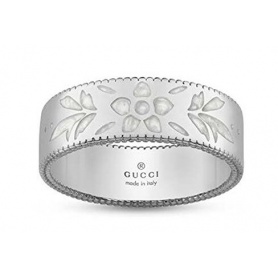 Anello Gucci Icon Blooms medio in oro bianco - YBC434525003016