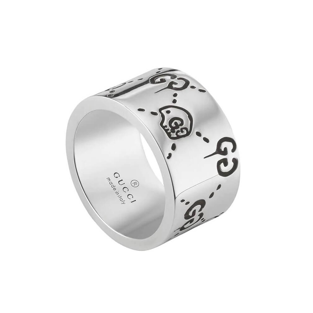 fonds acre in het geheim Gucci Ghost silver band ring 12mm - YBC455319001