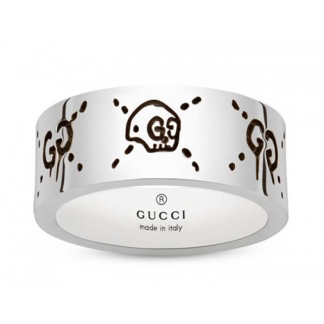 Gucci Ghost 9mm silver band ring - YBC4553180010