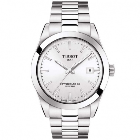 Tissot Gentleman silver Powermatic80 watch T1274071103100
