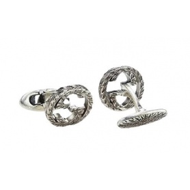 Gucci double G cufflinks in antiqued silver YBE45530500100U