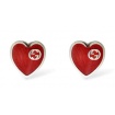 Gucci Epilogue Ohrringe mit rotem Herz in Silber