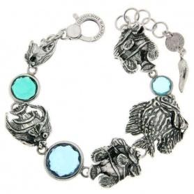 Giovanni Raspini Mare bracelet in silver with stones and fish