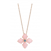Mimì Bloom flower necklace in gold with pink opal and blue sapphire