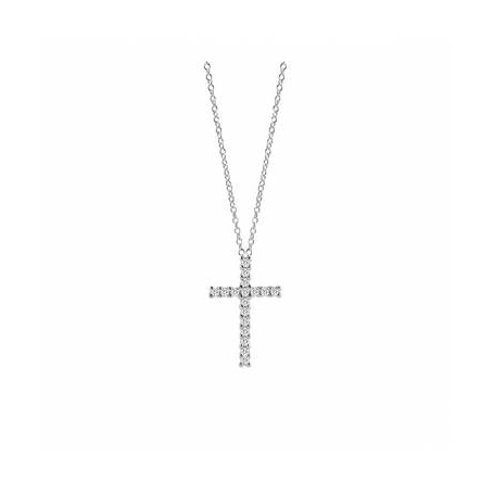 Salvini Small cross necklace with diamonds - 20085598