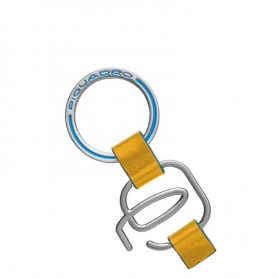 Piquadro logo keychain leather Blue Square Yellow - PC2847B2 / G