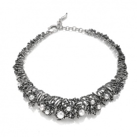 Raspini Anemone necklace in silver and pearls GR10561