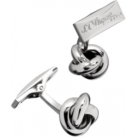 Dupont jewel cufflinks knot shape in chromed steel - 010503