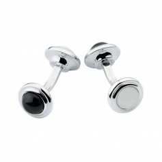 Dupont cufflinks with onyx and mother of pearl - 005566