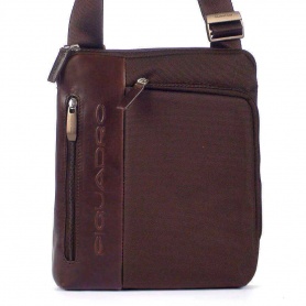 Piquadro PQ7 leather and brown fabric bag CA1816PQ / M