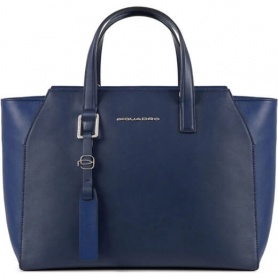 Piquadro Muse blue leather laptop bag - BD4326MUS / BLU