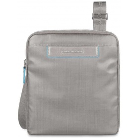 Piquadro Aki bag in leather and gray fabric - CA1358AK / GR