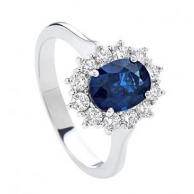 Ring with Sapphire and Diamonds Giorgio Visconti - AB13093AZ