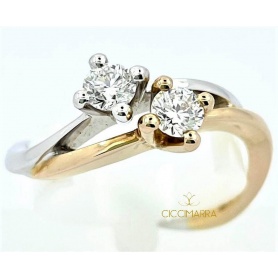 Toi et Moi Polello ring in gold with two diamonds G2458BR1